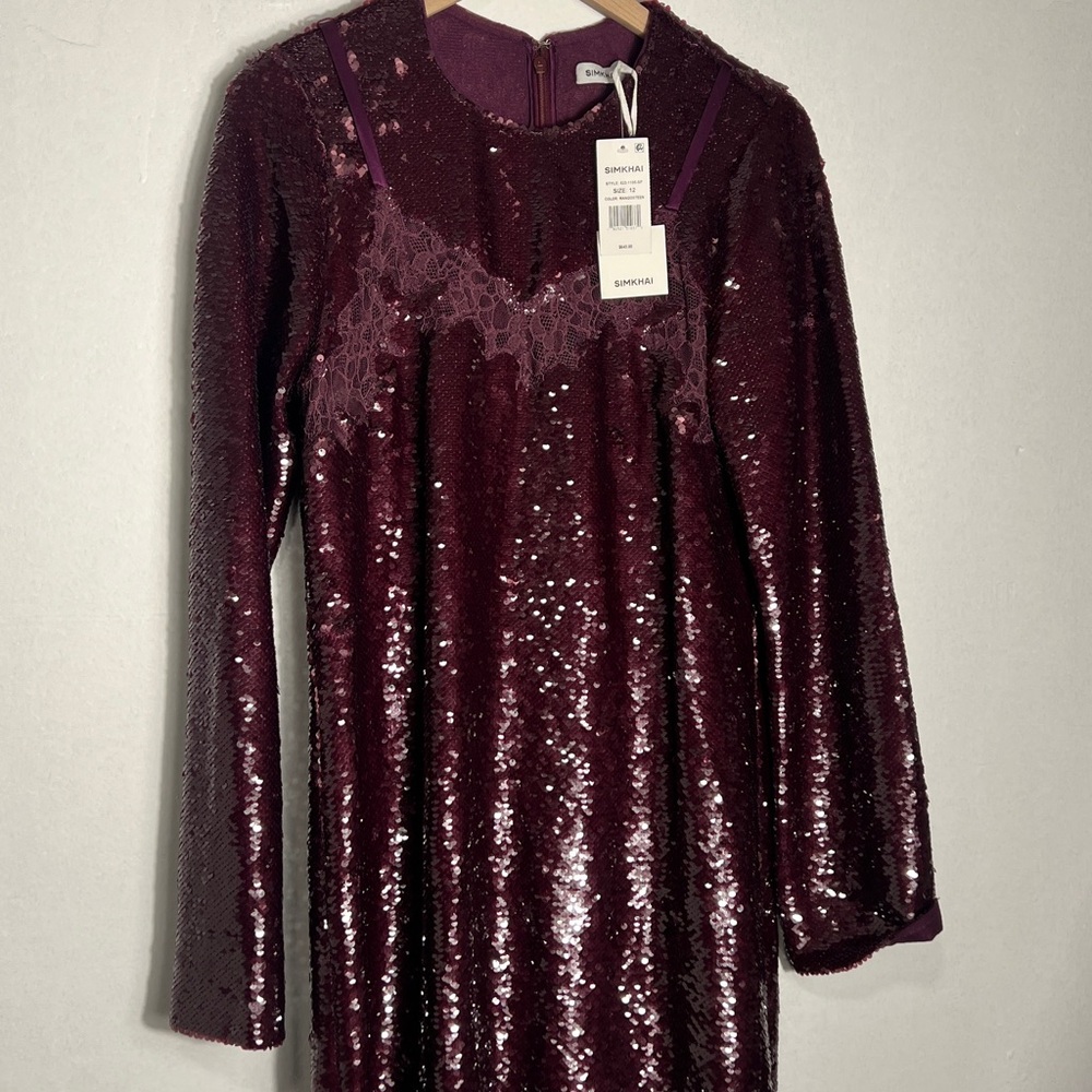 Elegant Long Sleeve Sequin Dress - Picture 6 of 11